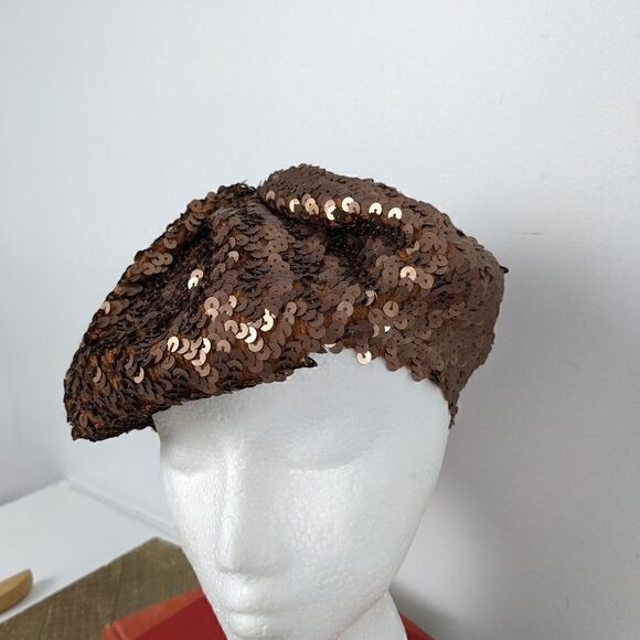 Sara Jane Full sequin hat Barret beanie rose gold brown - Picture 6 of 7